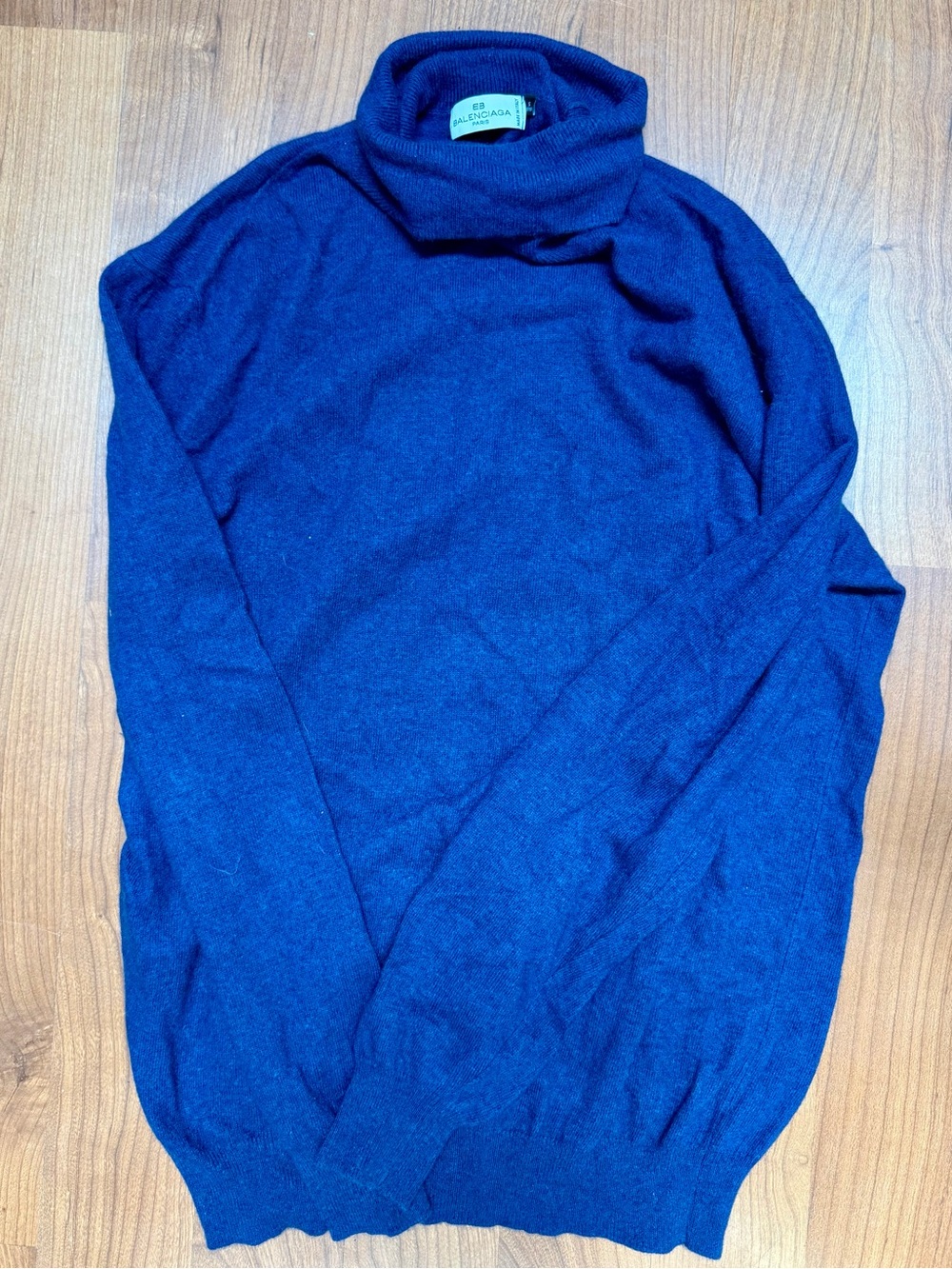 Balenciaga Paris Turtleneck Sweater - Navy Blue